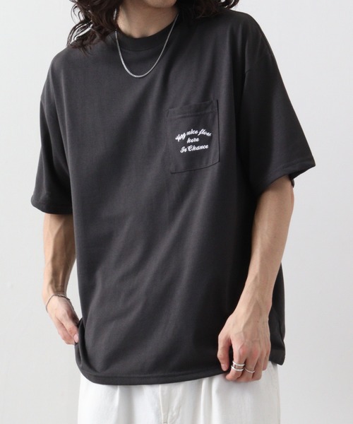 FUNALIVE(ファンアライブ)の「オーバーサイズ 胸ポケットワンポイント刺繍Tシャツ(Tシャツ/カットソー・メンズ・ブラック/ブラック系その他2/ホワイト系その他2/スミクロ/ネイビー/インディゴブルー/ホワイト/ライトブラック・M/L/LL)」の5枚目の写真