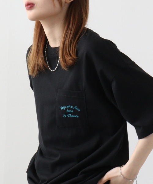 FUNALIVE(ファンアライブ)の「オーバーサイズ 胸ポケットワンポイント刺繍Tシャツ(Tシャツ/カットソー・メンズ・ブラック/ブラック系その他2/ホワイト系その他2/スミクロ/ネイビー/インディゴブルー/ホワイト/ライトブラック・M/L/LL)」の1枚目の写真