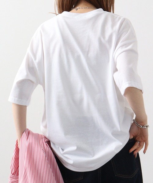 FUNALIVE(ファンアライブ)の「オーバーサイズ 胸ポケットワンポイント刺繍Tシャツ(Tシャツ/カットソー・メンズ・ブラック/ブラック系その他2/ホワイト系その他2/スミクロ/ネイビー/インディゴブルー/ホワイト/ライトブラック・M/L/LL)」の17枚目の写真