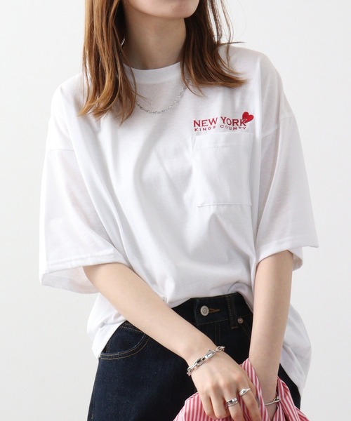 FUNALIVE(ファンアライブ)の「オーバーサイズ 胸ポケットワンポイント刺繍Tシャツ(Tシャツ/カットソー・メンズ・ブラック/ブラック系その他2/ホワイト系その他2/スミクロ/ネイビー/インディゴブルー/ホワイト/ライトブラック・M/L/LL)」の15枚目の写真