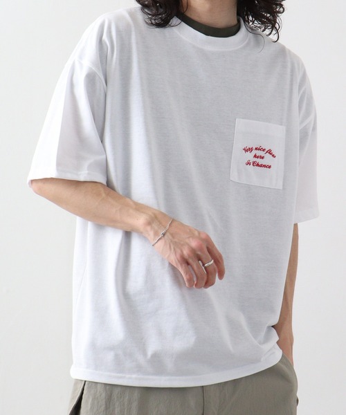 FUNALIVE(ファンアライブ)の「オーバーサイズ 胸ポケットワンポイント刺繍Tシャツ(Tシャツ/カットソー・メンズ・ブラック/ブラック系その他2/ホワイト系その他2/スミクロ/ネイビー/インディゴブルー/ホワイト/ライトブラック・M/L/LL)」の10枚目の写真