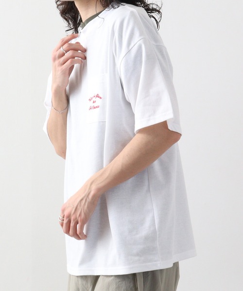 FUNALIVE(ファンアライブ)の「オーバーサイズ 胸ポケットワンポイント刺繍Tシャツ(Tシャツ/カットソー・メンズ・ブラック/ブラック系その他2/ホワイト系その他2/スミクロ/ネイビー/インディゴブルー/ホワイト/ライトブラック・M/L/LL)」の11枚目の写真