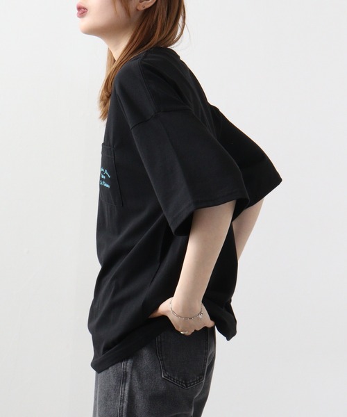 FUNALIVE(ファンアライブ)の「オーバーサイズ 胸ポケットワンポイント刺繍Tシャツ(Tシャツ/カットソー・メンズ・ブラック/ブラック系その他2/ホワイト系その他2/スミクロ/ネイビー/インディゴブルー/ホワイト/ライトブラック・M/L/LL)」の20枚目の写真