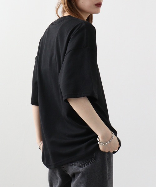 FUNALIVE(ファンアライブ)の「オーバーサイズ 胸ポケットワンポイント刺繍Tシャツ(Tシャツ/カットソー・メンズ・ブラック/ブラック系その他2/ホワイト系その他2/スミクロ/ネイビー/インディゴブルー/ホワイト/ライトブラック・M/L/LL)」の22枚目の写真