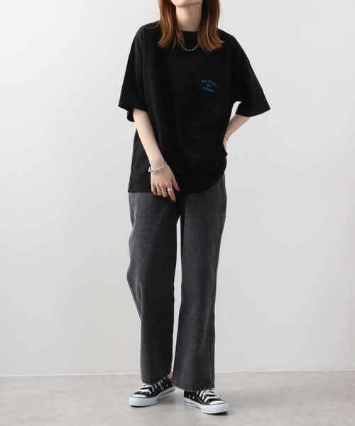 セール】オーバーサイズ 胸ポケットワンポイント刺繍Tシャツ（T