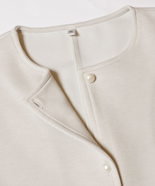 coca（coca）（コカ）の「ハリ感ダンボールパール釦ベスト（ベスト・レディース・ライトグレー/ブラック・M/L）」の9枚目の写真