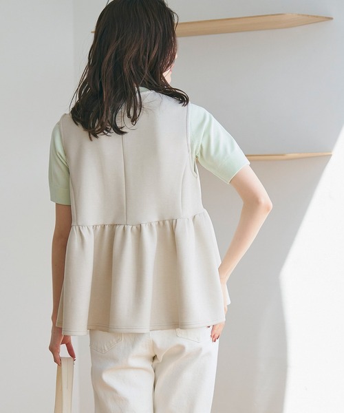 coca（coca）（コカ）の「ハリ感ダンボールパール釦ベスト（ベスト・レディース・ライトグレー/ブラック・M/L）」の12枚目の写真