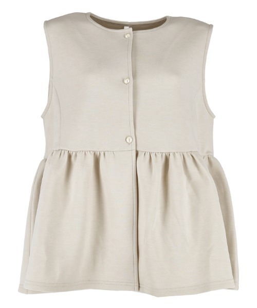 coca（coca）（コカ）の「ハリ感ダンボールパール釦ベスト（ベスト・レディース・ライトグレー/ブラック・M/L）」の10枚目の写真