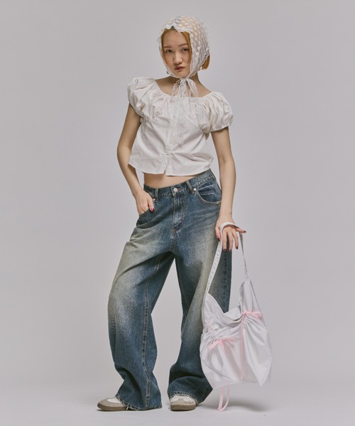FEKETE（フェケテ）の「WIDE LOOSE VINTAGE DENIM / ヴィンテージワイドルーズデニム（デニムパンツ・レディース・ブルー・LARGE/MEDIUM/SMALL）」の10枚目の写真