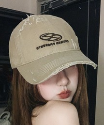 DEVICE（デバイス）の「【新デザイン追加】 ダメージ ウォッシュ ピグメント 刺繍 ロゴ ベースボール Y2K 韓国 古着風 ストリート キャップ HEADWEAR ヘッドウェア（キャップ）」