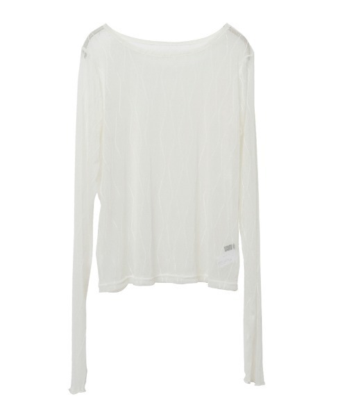 Rejoule(リジュール)の「フィンガーホールウェーブ柄シアーインナートップス(Tシャツ/カットソー・レディース・ブラック/グレー/アイボリー・FREE)」の13枚目の写真
