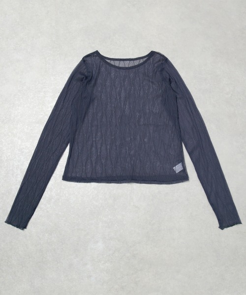 Rejoule(リジュール)の「フィンガーホールウェーブ柄シアーインナートップス(Tシャツ/カットソー・レディース・ブラック/グレー/アイボリー・FREE)」の18枚目の写真