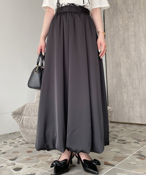 moment+（モーメントプラス）の「サテンバルーンスカート（スカート・レディース・シルバー/アイボリー/ブラック・M/L）」の5枚目の写真