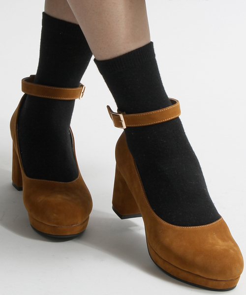 WEGO（ウィゴー）の「WEGO/ストラップパンプス（パンプス・レディース・ブラック/カーキ/ネイビー/キャメル/ワイン・SMALL/MEDIUM/LARGE）」の5枚目の写真