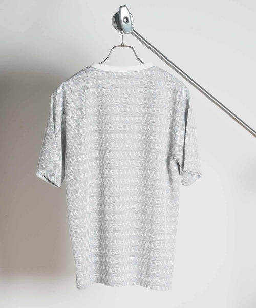 UNION STATION（ユニオンステーション）の「ジオメトリックジャガードクルーネックT（Tシャツ/カットソー・メンズ・ホワイト/ブラック・LL/L/M/S）」の4枚目の写真