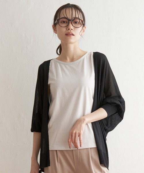 ikka（イッカ）の「冷感ドルマントッパーカーディガン（カーディガン/ボレロ・レディース・オフホワイト/カーキオリーブ/ライトグレー/ブラック・M/L/S）」の3枚目の写真