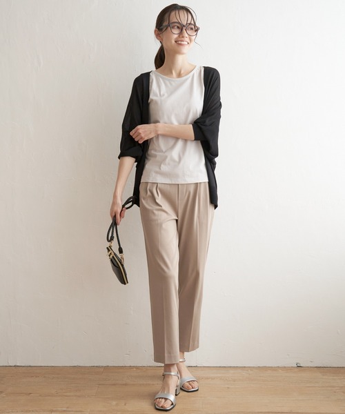 ikka（イッカ）の「冷感ドルマントッパーカーディガン（カーディガン/ボレロ・レディース・オフホワイト/カーキオリーブ/ライトグレー/ブラック・M/L/S）」の8枚目の写真