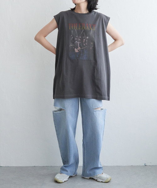 VENCEEXCHANGE（ヴァンスエクスチェンジ）の「バンドロゴタンクトップ（タンクトップ・レディース・オフホワイト/チャコールグレー/ライトグレー・FREE）」の14枚目の写真