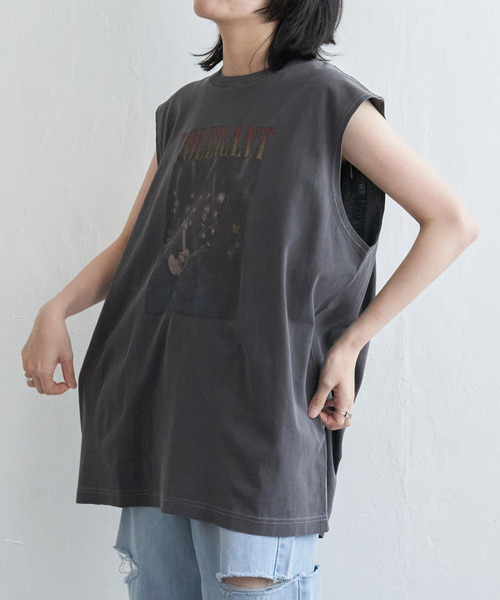 VENCEEXCHANGE（ヴァンスエクスチェンジ）の「バンドロゴタンクトップ（タンクトップ・レディース・オフホワイト/チャコールグレー/ライトグレー・FREE）」の8枚目の写真