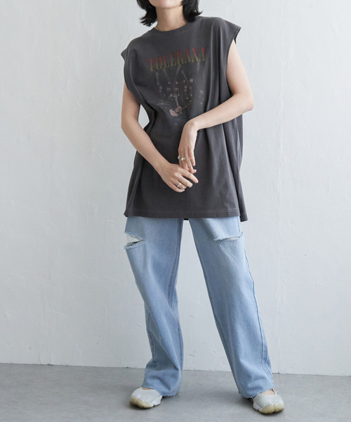 VENCEEXCHANGE（ヴァンスエクスチェンジ）の「バンドロゴタンクトップ（タンクトップ・レディース・オフホワイト/チャコールグレー/ライトグレー・FREE）」の16枚目の写真