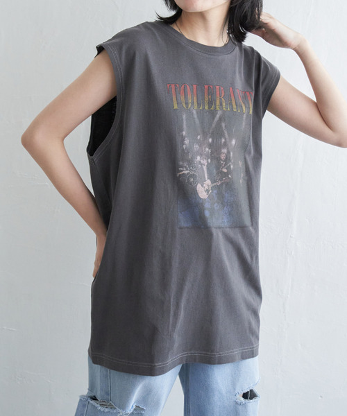 VENCEEXCHANGE（ヴァンスエクスチェンジ）の「バンドロゴタンクトップ（タンクトップ・レディース・オフホワイト/チャコールグレー/ライトグレー・FREE）」の9枚目の写真