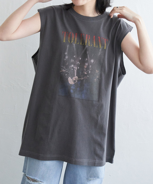 VENCEEXCHANGE（ヴァンスエクスチェンジ）の「バンドロゴタンクトップ（タンクトップ・レディース・オフホワイト/チャコールグレー/ライトグレー・FREE）」の10枚目の写真