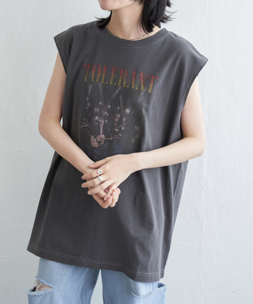 VENCEEXCHANGE（ヴァンスエクスチェンジ）の「バンドロゴタンクトップ（タンクトップ・レディース・オフホワイト/チャコールグレー/ライトグレー・FREE）」の12枚目の写真