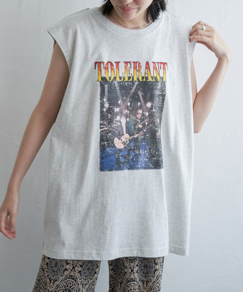 VENCEEXCHANGE（ヴァンスエクスチェンジ）の「バンドロゴタンクトップ（タンクトップ・レディース・オフホワイト/チャコールグレー/ライトグレー・FREE）」の17枚目の写真