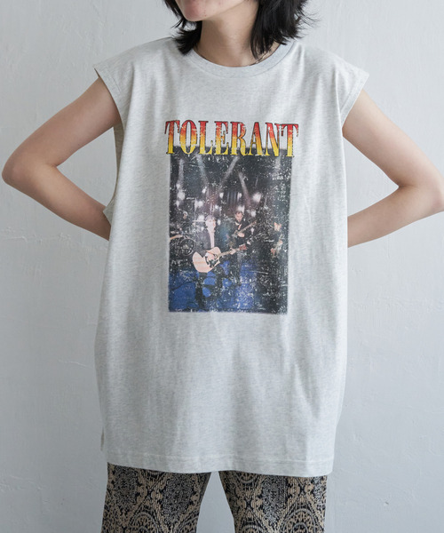 VENCEEXCHANGE（ヴァンスエクスチェンジ）の「バンドロゴタンクトップ（タンクトップ・レディース・オフホワイト/チャコールグレー/ライトグレー・FREE）」の18枚目の写真