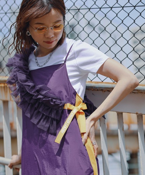 NBA（エヌビーエー）の「【NBA】別注/フリルチュールマルチサッシュ（ストール/ショール・レディース・パープル/ブラック・FREE）」の19枚目の写真