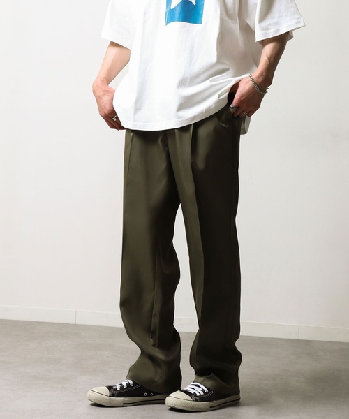 ZIP FIVE(ジップファイブ)の「【ZIP FIVE】 ドレープ ルーズ ストレート スラックス(スラックス・メンズ・チャコール/ネイビー/ベージュ/インディゴブルー/グリーン/ブラック/オリーブ/オフホワイト・MEDIUM/LARGE/X-LARGE)」の5枚目の写真