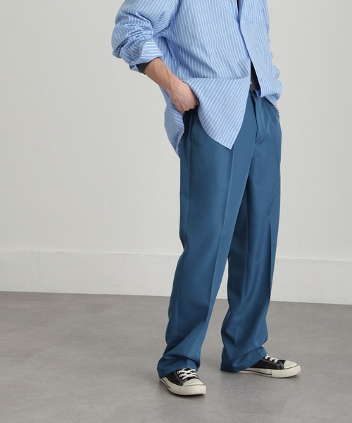ZIP FIVE(ジップファイブ)の「【ZIP FIVE】 ドレープ ルーズ ストレート スラックス(スラックス・メンズ・チャコール/ネイビー/ベージュ/インディゴブルー/グリーン/ブラック/オリーブ/オフホワイト・MEDIUM/LARGE/X-LARGE)」の8枚目の写真