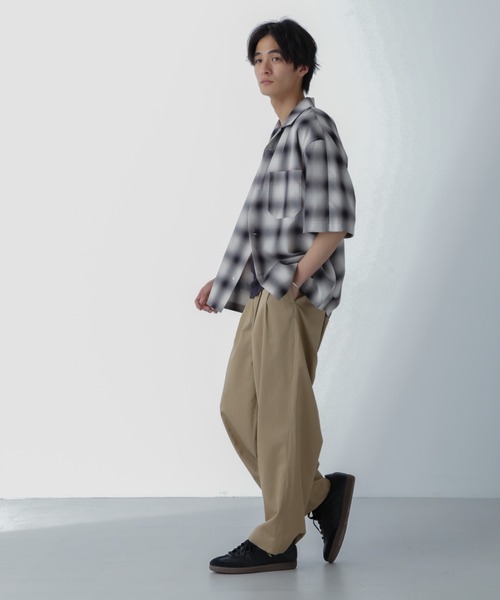 NANO universe（ナノユニバース）の「オンブレーチェックハーフスリーブシャツ（シャツ/ブラウス・メンズ・ブラック/ベージュ・M/L）」の9枚目の写真