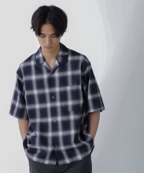 NANO universe（ナノユニバース）の「オンブレーチェックハーフスリーブシャツ（シャツ/ブラウス・メンズ・ブラック/ベージュ・M/L）」の10枚目の写真