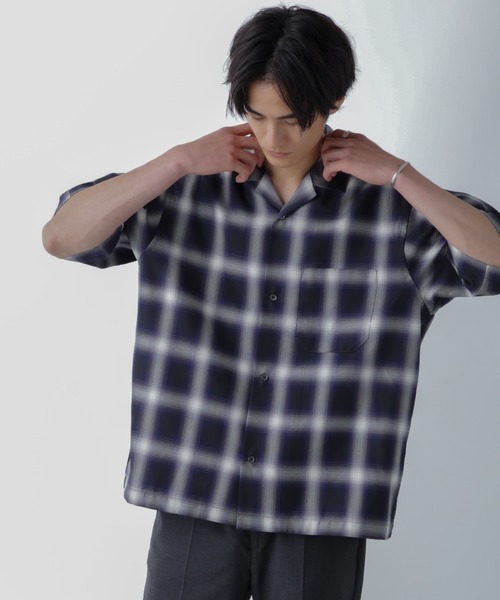 NANO universe（ナノユニバース）の「オンブレーチェックハーフスリーブシャツ（シャツ/ブラウス・メンズ・ブラック/ベージュ・M/L）」の11枚目の写真