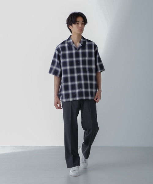 NANO universe（ナノユニバース）の「オンブレーチェックハーフスリーブシャツ（シャツ/ブラウス・メンズ・ブラック/ベージュ・M/L）」の13枚目の写真