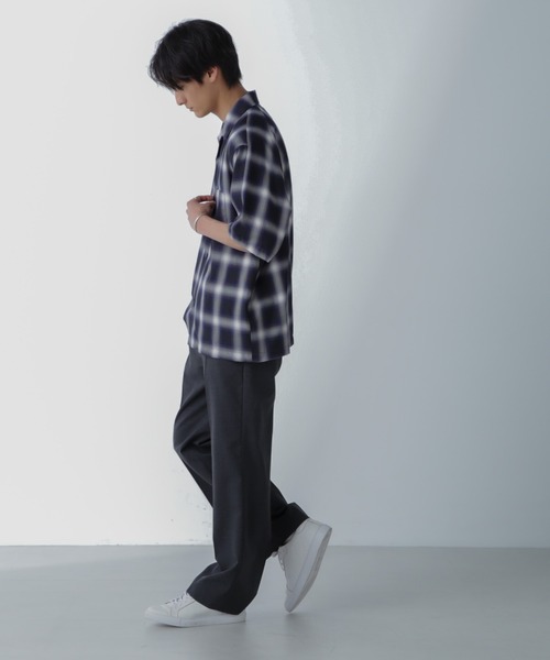 NANO universe（ナノユニバース）の「オンブレーチェックハーフスリーブシャツ（シャツ/ブラウス・メンズ・ブラック/ベージュ・M/L）」の15枚目の写真