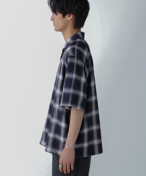 NANO universe（ナノユニバース）の「オンブレーチェックハーフスリーブシャツ（シャツ/ブラウス・メンズ・ブラック/ベージュ・M/L）」の16枚目の写真