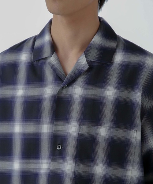 NANO universe（ナノユニバース）の「オンブレーチェックハーフスリーブシャツ（シャツ/ブラウス・メンズ・ブラック/ベージュ・M/L）」の18枚目の写真