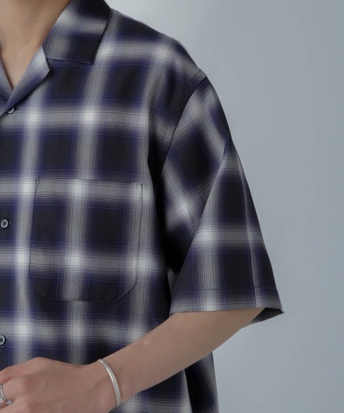 NANO universe（ナノユニバース）の「オンブレーチェックハーフスリーブシャツ（シャツ/ブラウス・メンズ・ブラック/ベージュ・M/L）」の19枚目の写真