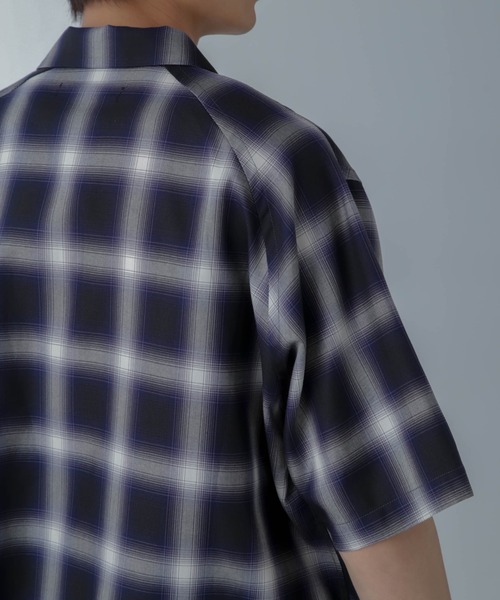 NANO universe（ナノユニバース）の「オンブレーチェックハーフスリーブシャツ（シャツ/ブラウス・メンズ・ブラック/ベージュ・M/L）」の21枚目の写真