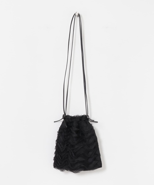 SMELLY（スメリー）の「チュールフリルキンチャクショルダー（ショルダーバッグ・レディース・ブラック/アイボリー・-）」の18枚目の写真
