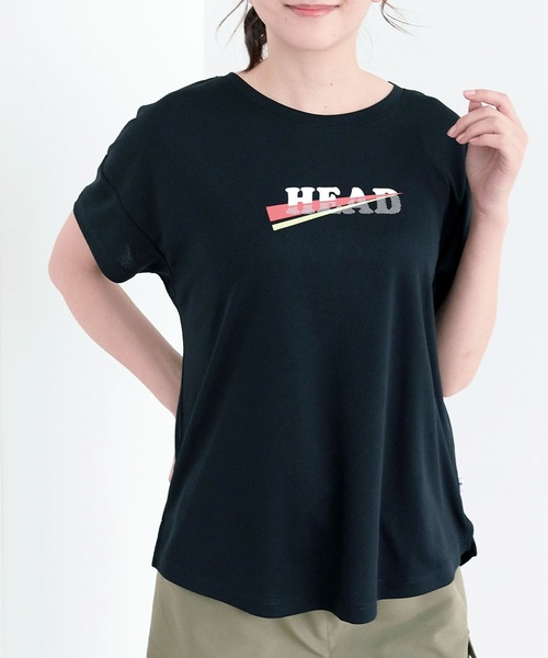 HEAD(ヘッド)の「《速乾・UV対策》ロゴTシャツ スポーツウェア【HEAD/ヘッド】(Tシャツ/カットソー・レディース・ネイビー/ホワイト/ピンク/ブラック・M/L/LL)」の2枚目の写真