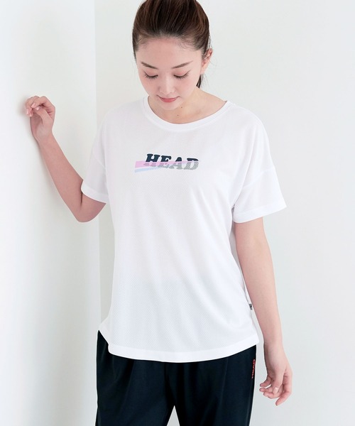 HEAD(ヘッド)の「《速乾・UV対策》ロゴTシャツ スポーツウェア【HEAD/ヘッド】(Tシャツ/カットソー・レディース・ネイビー/ホワイト/ピンク/ブラック・M/L/LL)」の15枚目の写真