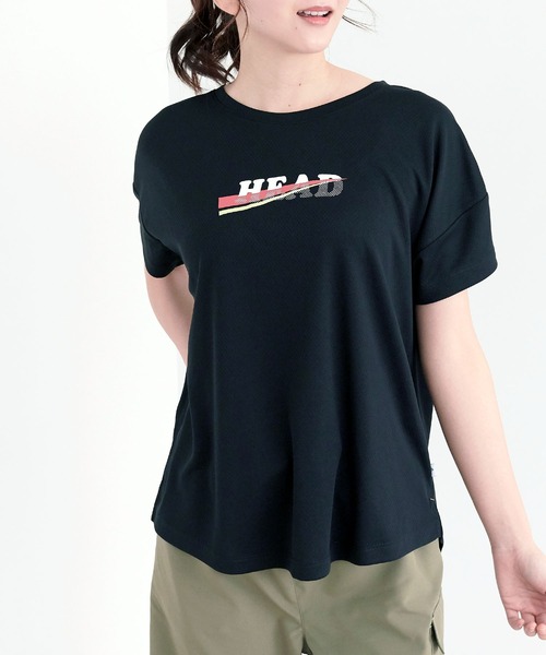 HEAD(ヘッド)の「《速乾・UV対策》ロゴTシャツ スポーツウェア【HEAD/ヘッド】(Tシャツ/カットソー・レディース・ネイビー/ホワイト/ピンク/ブラック・M/L/LL)」の8枚目の写真