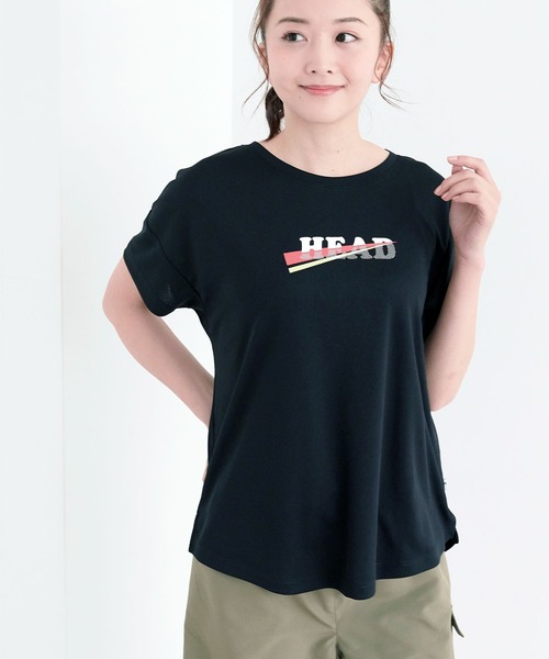 HEAD(ヘッド)の「《速乾・UV対策》ロゴTシャツ スポーツウェア【HEAD/ヘッド】(Tシャツ/カットソー・レディース・ネイビー/ホワイト/ピンク/ブラック・M/L/LL)」の9枚目の写真