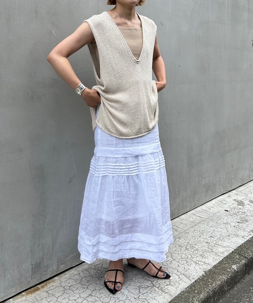 SHENERY（シーナリー）の「Vネックリネンニットベスト（ベスト）」 - WEAR