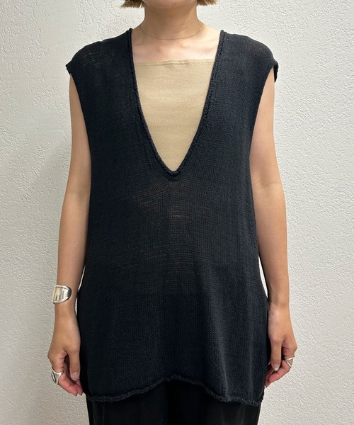 SHENERY（シーナリー）の「Vネックリネンニットベスト（ベスト）」 - WEAR