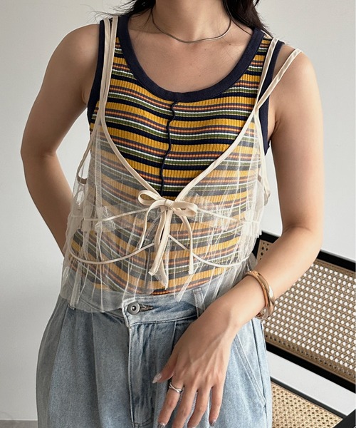 kutir（クティール）の「マルチボーダータンクトップ（タンクトップ・レディース・イエロー/オレンジ/レッド・FREE）」の10枚目の写真