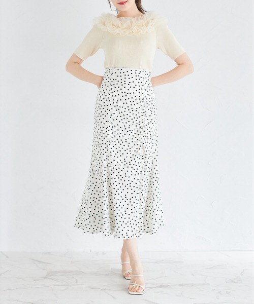 tocco closet（トッコ　クローゼット）の「チュールフリルリブニットプルオーバー（Tシャツ/カットソー・レディース・ブラック/オフホワイト/ベージュ・M）」の15枚目の写真